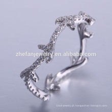 moda últimas 925 prata china cz anéis com engajamento de pedras preciosas
